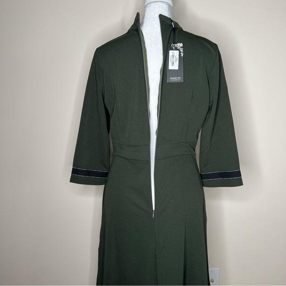 NWT. HOMEYEE Women's Chic Crew Neck 3/4 Sleeve Dress - Picture 6 of 9